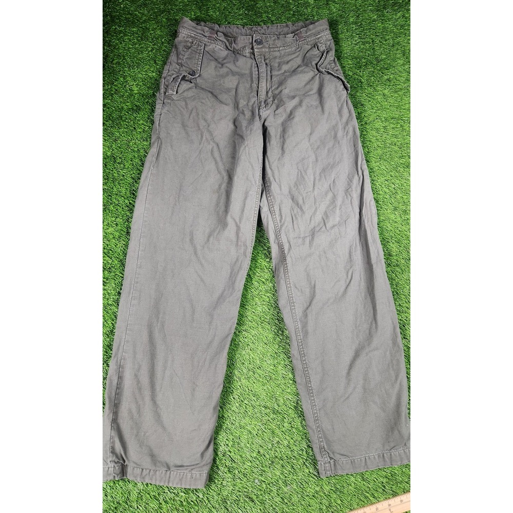 Gap Pants Mens 32x31 Gray Chino Elastic Waist Relaxed Straight Leg Casual Cotton